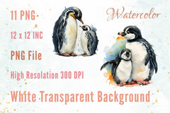 Penguin Mom And Baby Clipart Bundle - CraftNest - Digital Crafting and Art