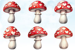 Valentine's Day Mushroom Clipart Bundle - CraftNest - Digital Crafting and Art