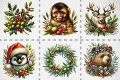 Olive Rustic Christmas Clipart Bundle - CraftNest - Digital Crafting and Art