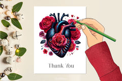 Gothic Floral Heart Clipart Bundle - CraftNest - Digital Crafting and Art