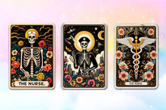 Nurse Funny Tarot Card Skeleton Clipart Bundle - CraftNest - Digital Crafting and Art
