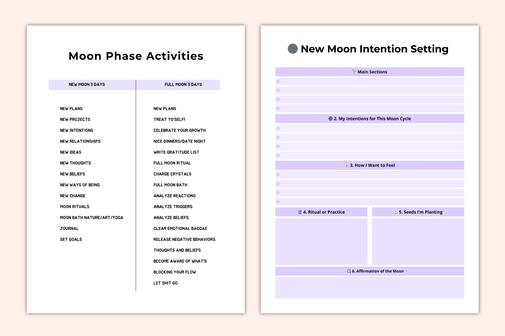 Moon Phases Manifestation Planner