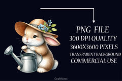 Bunny Flowers Clipart Bundle - CraftNest - Digital Crafting and Art