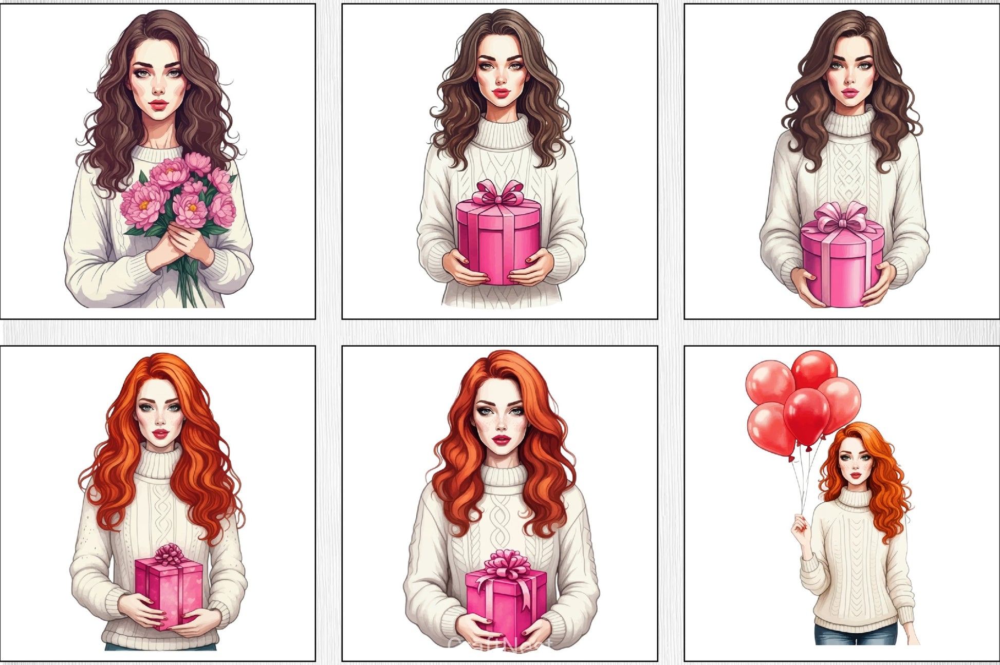 Valentine Girl Clipart Bundle 1 - CraftNest - Digital Crafting and Art