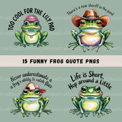 Funny Frog Quotes Clipart Bundle - CraftNest - Digital Crafting and Art