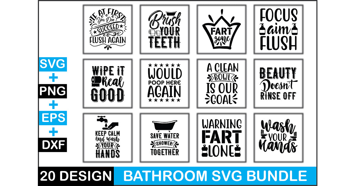 Bathroom SVG Bundle 4 - CraftNest - Digital Crafting and Art