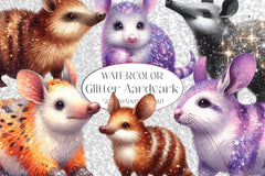 Glitter Aardvark Clipart Bundle - CraftNest - Digital Crafting and Art