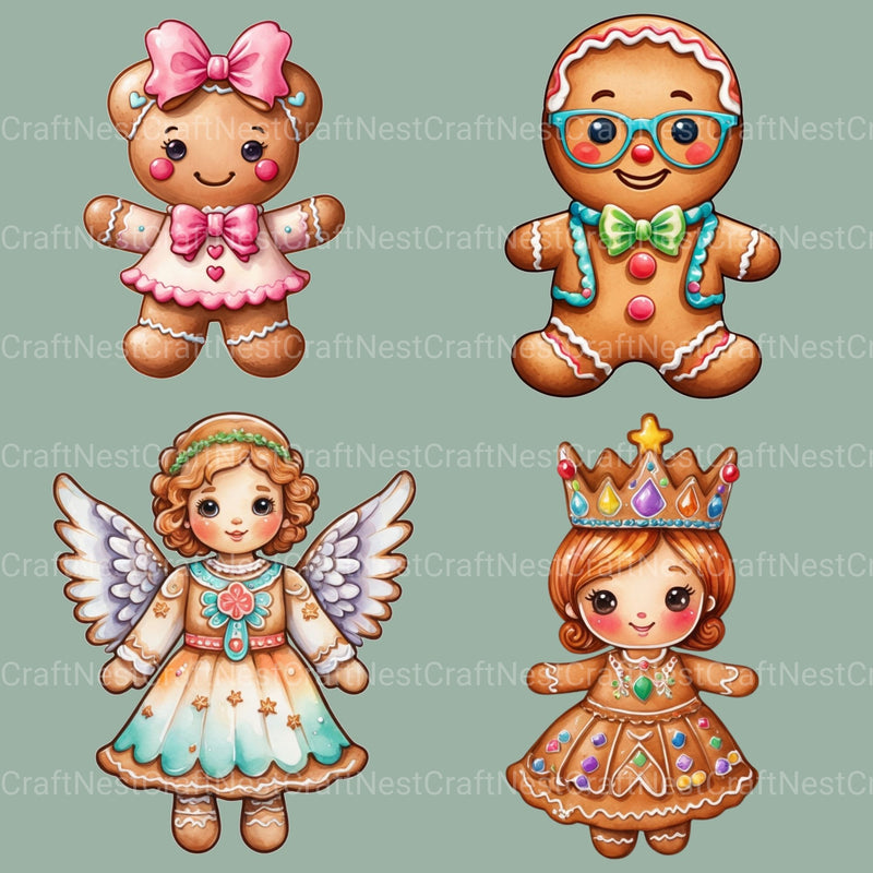 Gingerbread People Clipart Bundle - CraftNest - Digital Crafting and Art