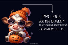 Baby Cow Halloween Clipart Bundle - CraftNest - Digital Crafting and Art