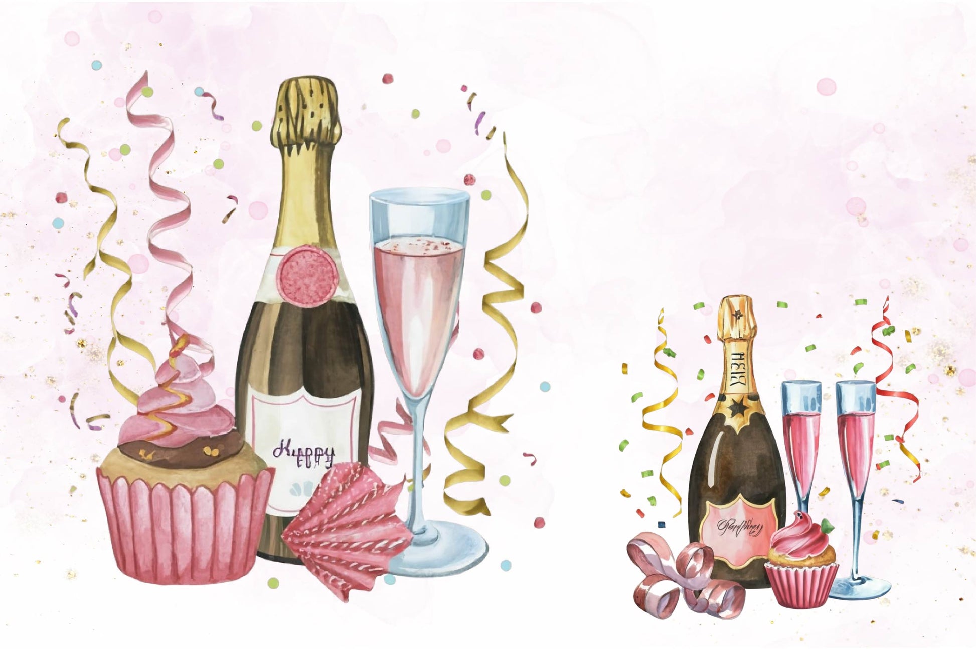 Wedding Champagne Glasses Clipart Bundle - CraftNest - Digital Crafting and Art