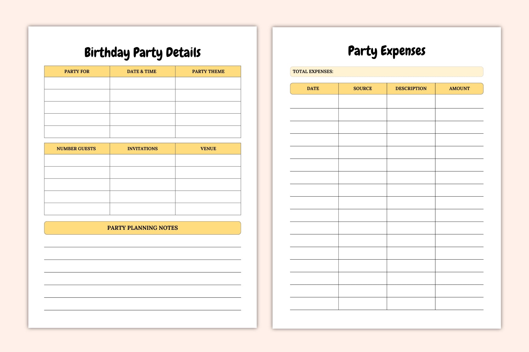 Birthday Celebration Planner