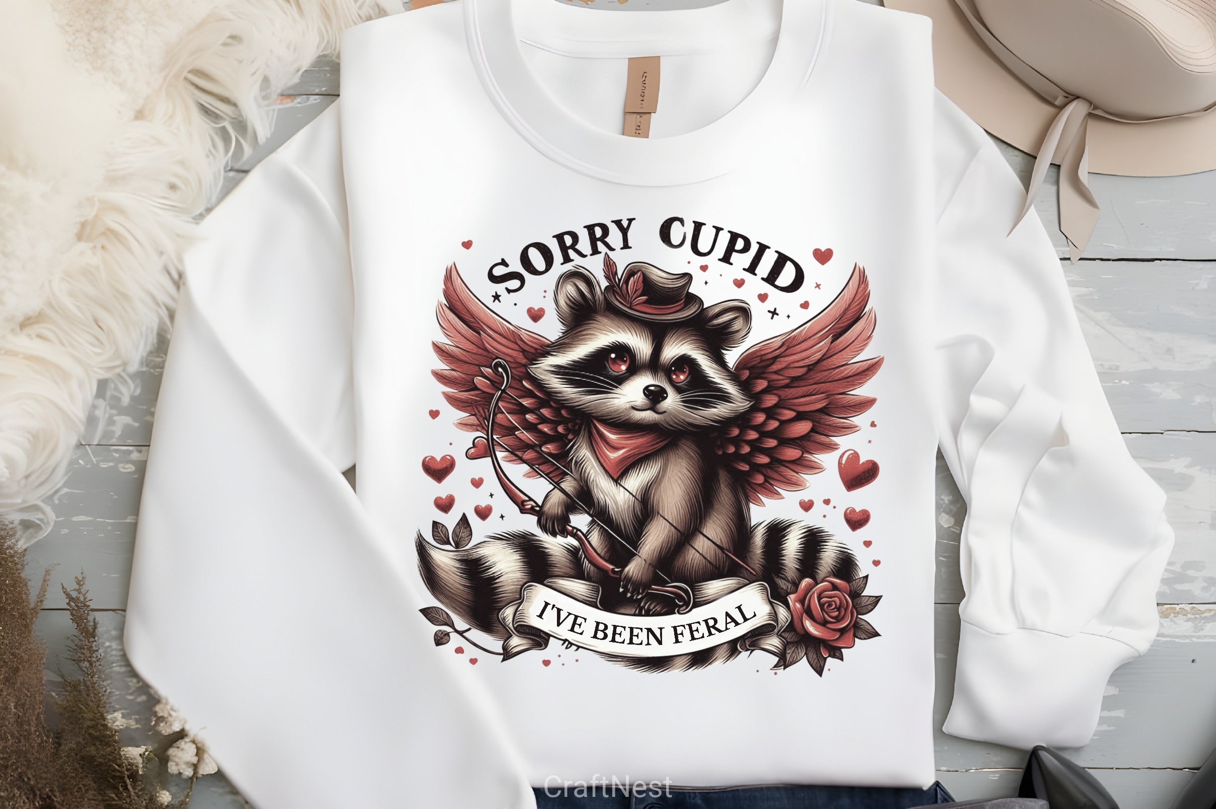 Valentine's Day Cupid Raccoon Clipart Bundle 2 - CraftNest - Digital Crafting and Art