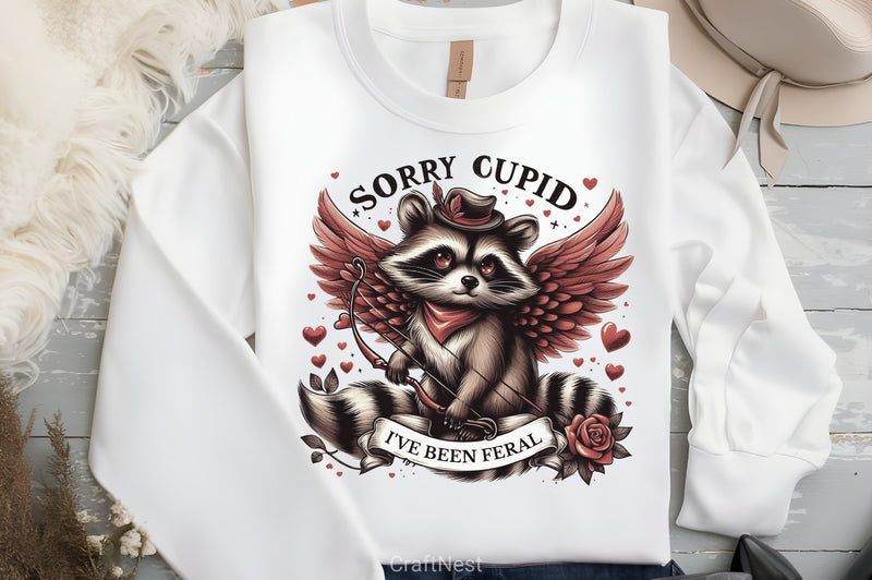 Valentine's Day Cupid Raccoon Clipart Bundle 2 - CraftNest - Digital Crafting and Art