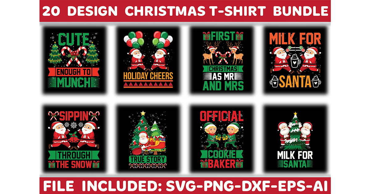 Christmas T-Shirt Bundle 2 - CraftNest - Digital Crafting and Art