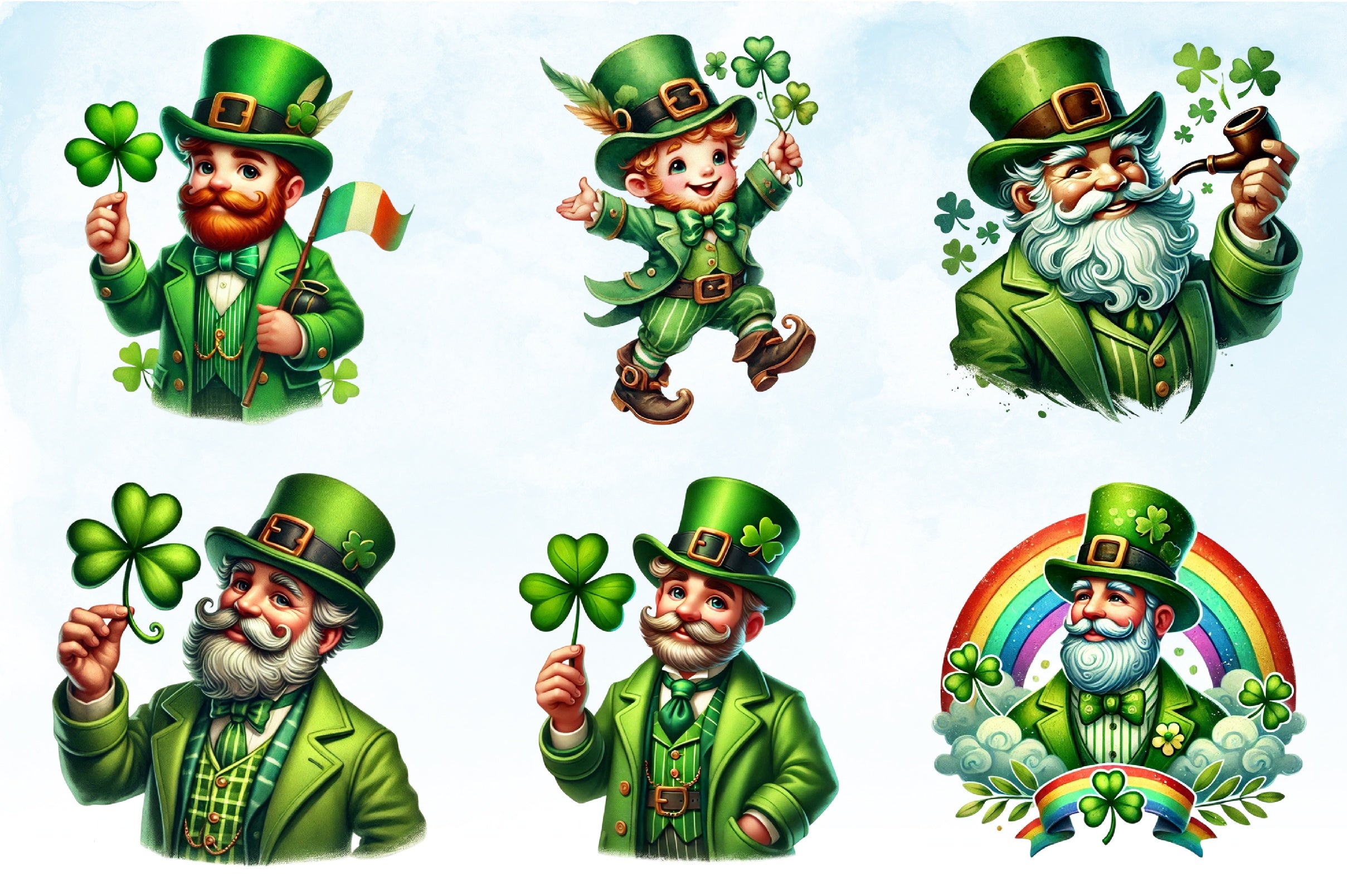St. Patrick's Day Leprechaun Clipart Bundle - CraftNest - Digital Crafting and Art
