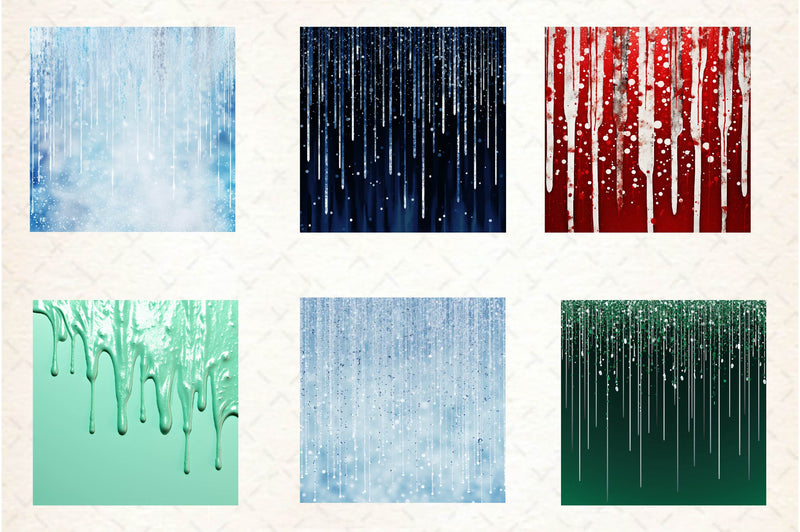 Christmas Dripping Glitter Digital Paper - CraftNest - Digital Crafting and Art