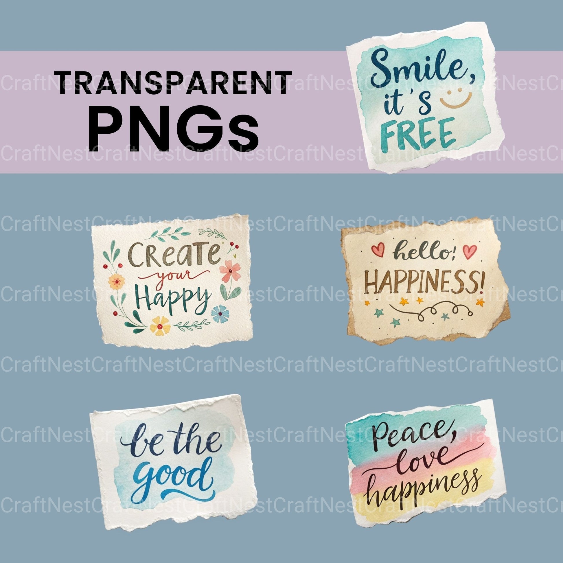 Happy Quotes Clipart Bundle - CraftNest - Digital Crafting and Art