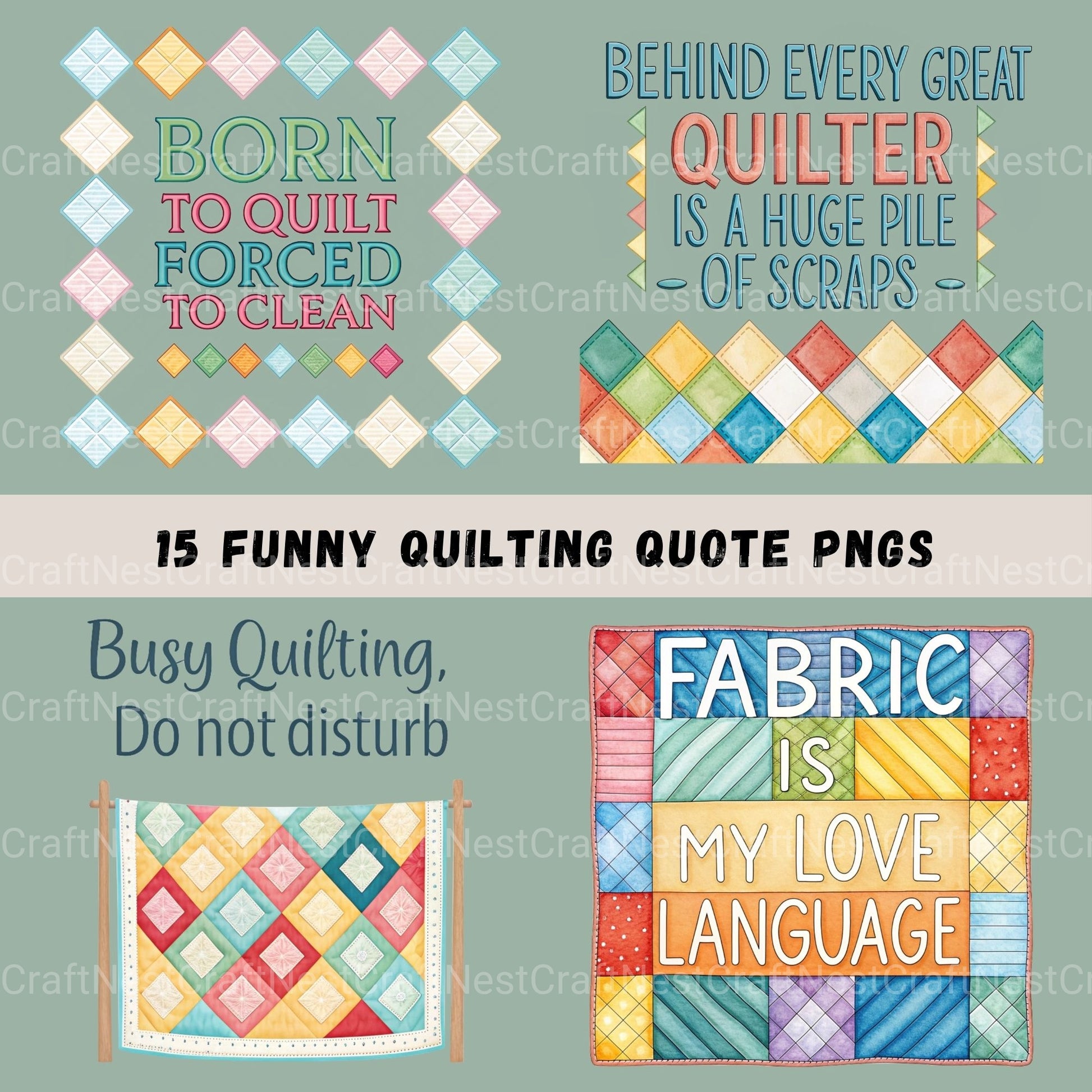 Quilter Quotes Clipart Bundle - CraftNest - Digital Crafting and Art