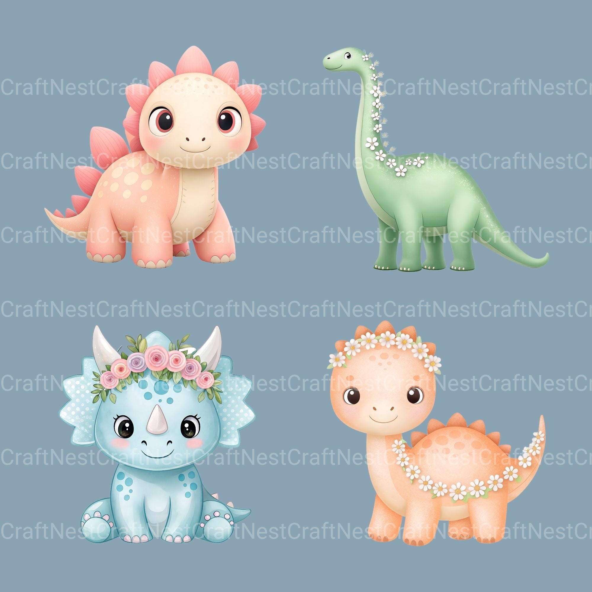 Baby Dinosaurs 1 Clipart Bundle - CraftNest - Digital Crafting and Art