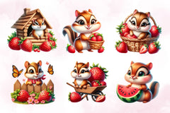 Cute Chipmunks Clipart Bundle - CraftNest - Digital Crafting and Art