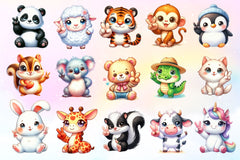 Cute Animals Giving Peace Sign Clipart Bundle - CraftNest - Digital Crafting and Art
