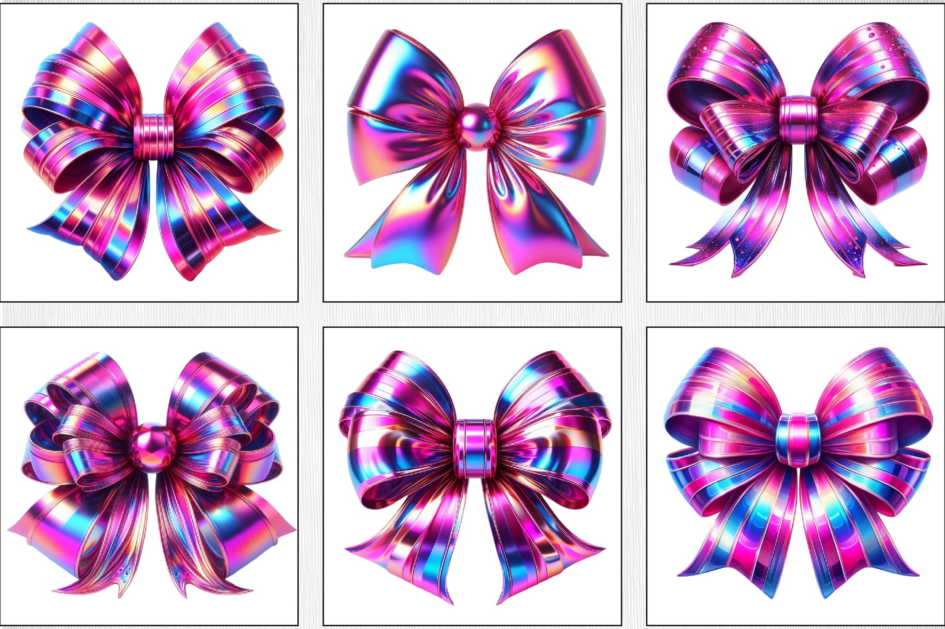 Shiny Pink & Purple Bow Clipart Bundle - CraftNest - Digital Crafting and Art