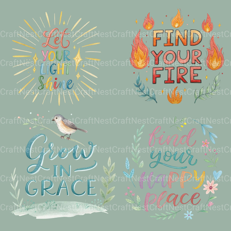 Positive Quotes 2 Clipart Bundle - CraftNest - Digital Crafting and Art
