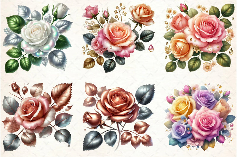 Spring Rose Flower Clipart Bundle 2 - CraftNest - Digital Crafting and Art