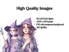 Purple Witches Clipart - CraftNest