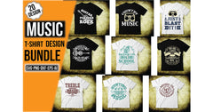 Music T-Shirt Bundle 1 - CraftNest - Digital Crafting and Art