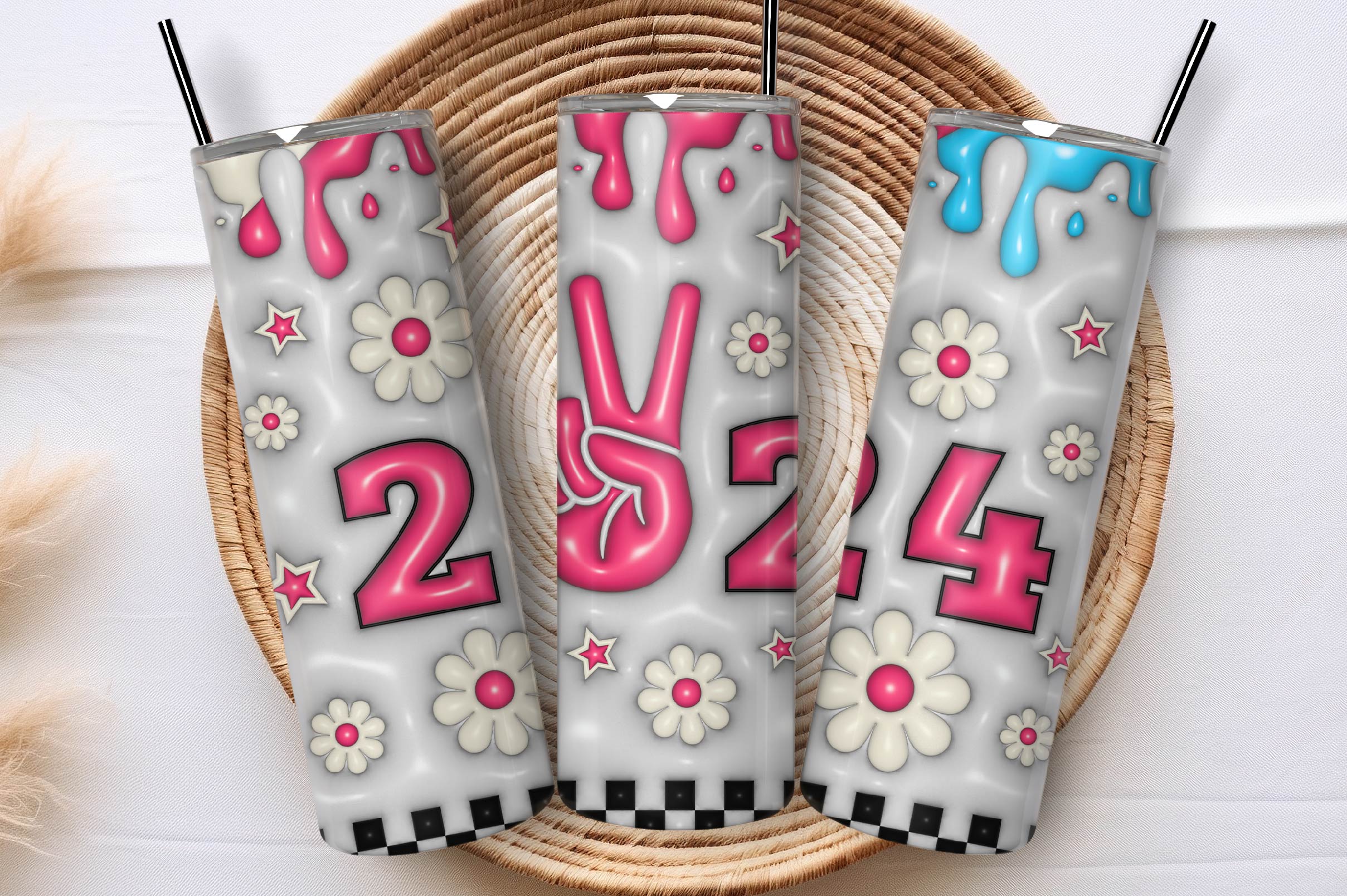 3D Inflated New Year Tumbler Bundle 5 - CraftNest - Digital Crafting and Art