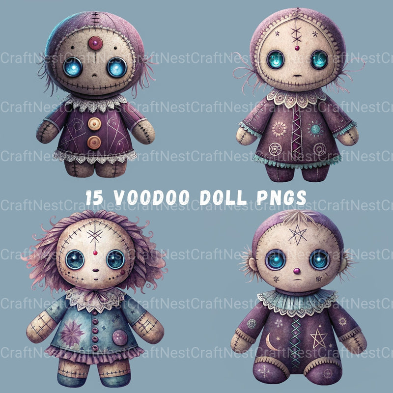 Purple Voodoo Dolls Clipart Bundle - CraftNest - Digital Crafting and Art