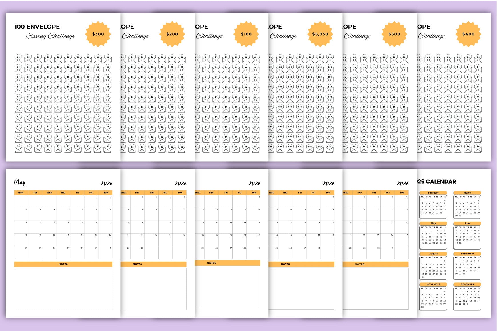 Money Saving Challenge Planner