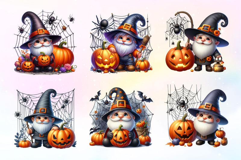 Cute Halloween Gnome Clipart Bundle - CraftNest - Digital Crafting and Art