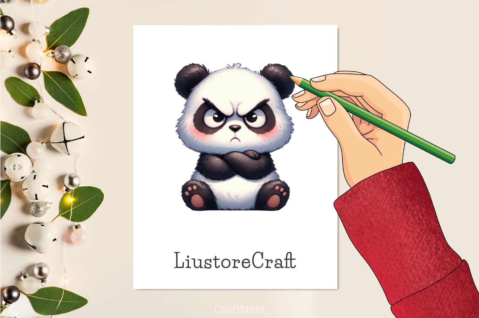 Funny Grumpy Panda Clipart Bundle - CraftNest - Digital Crafting and Art