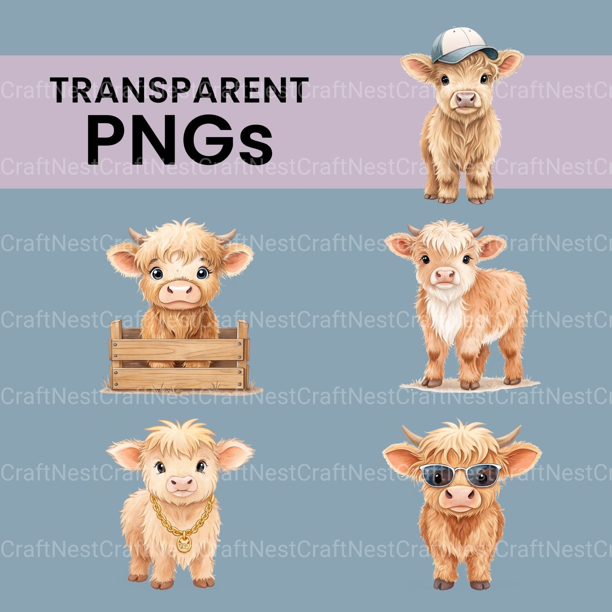 Highland Cows Clipart Bundle - CraftNest - Digital Crafting and Art