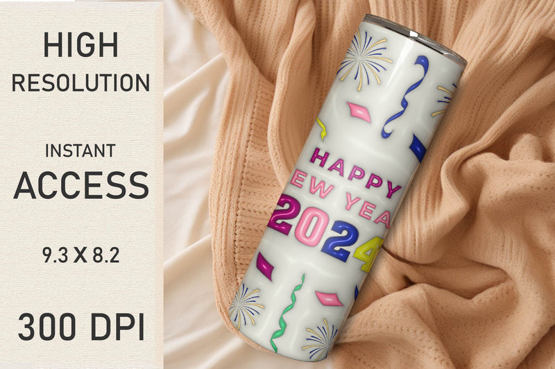 3D Inflated New Year Tumbler Bundle 2 - CraftNest - Digital Crafting and Art