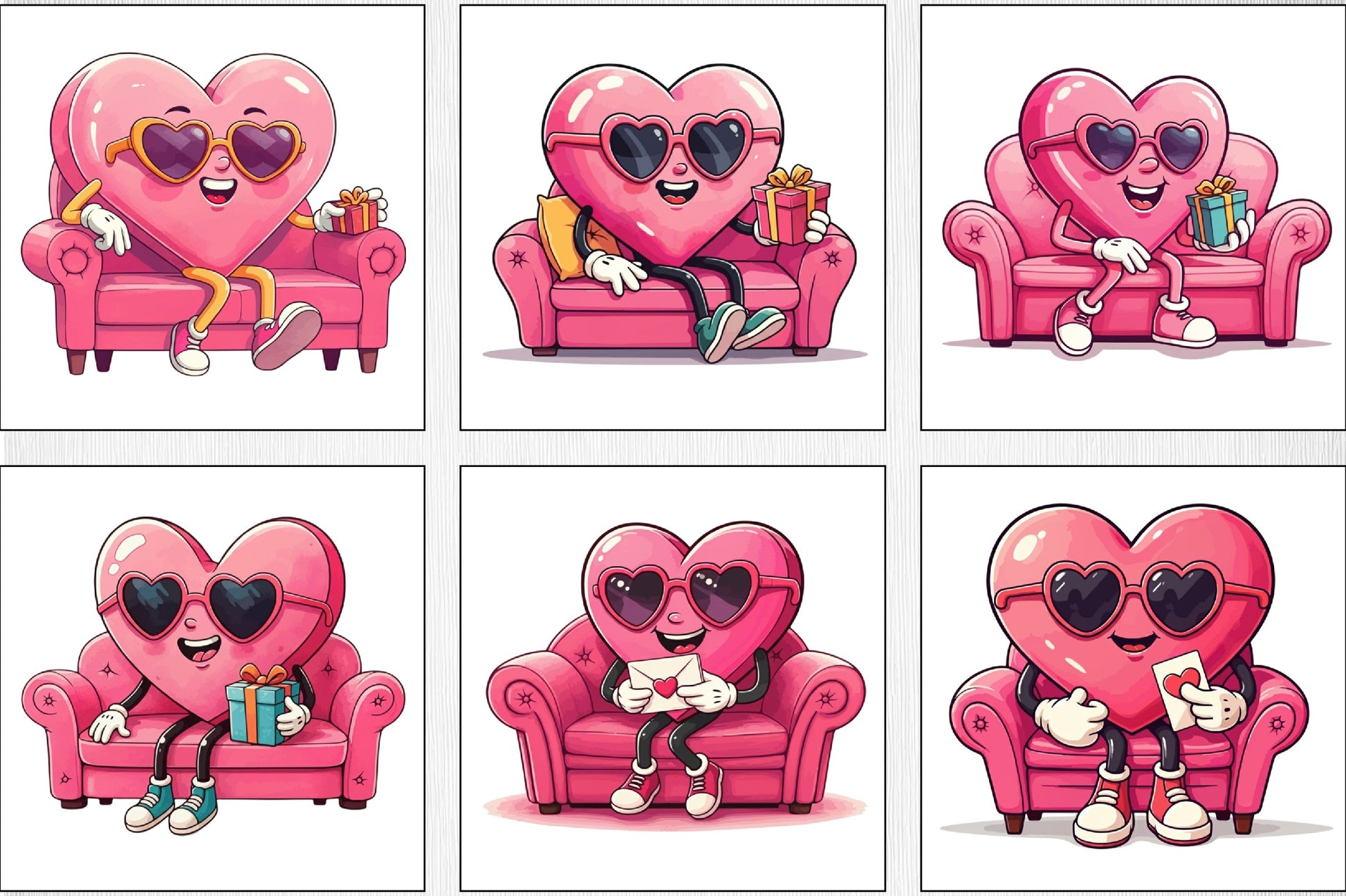 Valentine Heart Character Clipart Bundle - CraftNest - Digital Crafting and Art
