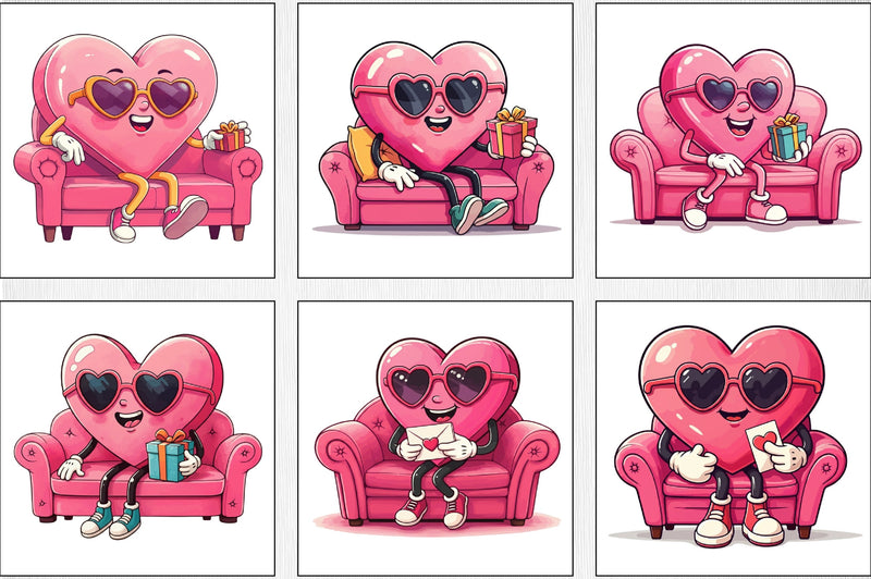 Valentine Heart Character Clipart Bundle - CraftNest - Digital Crafting and Art