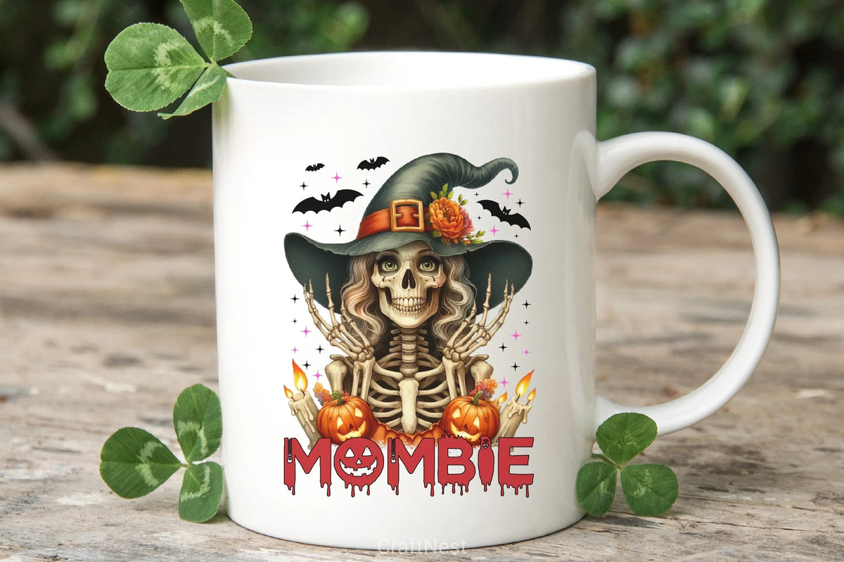 Mombie Design Retro Halloween Mombie Clipart Bundle