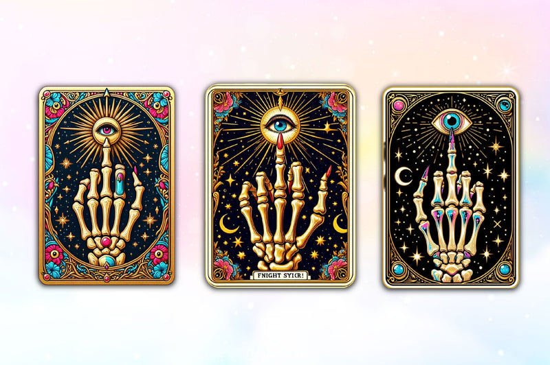 Funny Tarot Card With Skeleton Finger Clipart Bundle - CraftNest - Digital Crafting and Art