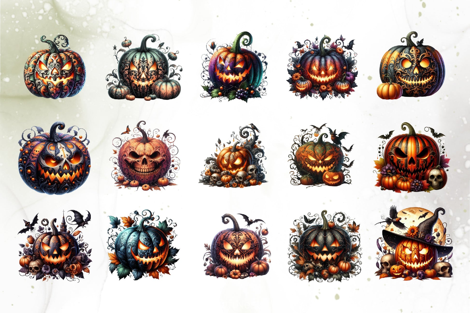 Halloween Jack O Lantern Clipart Bundle - CraftNest - Digital Crafting and Art