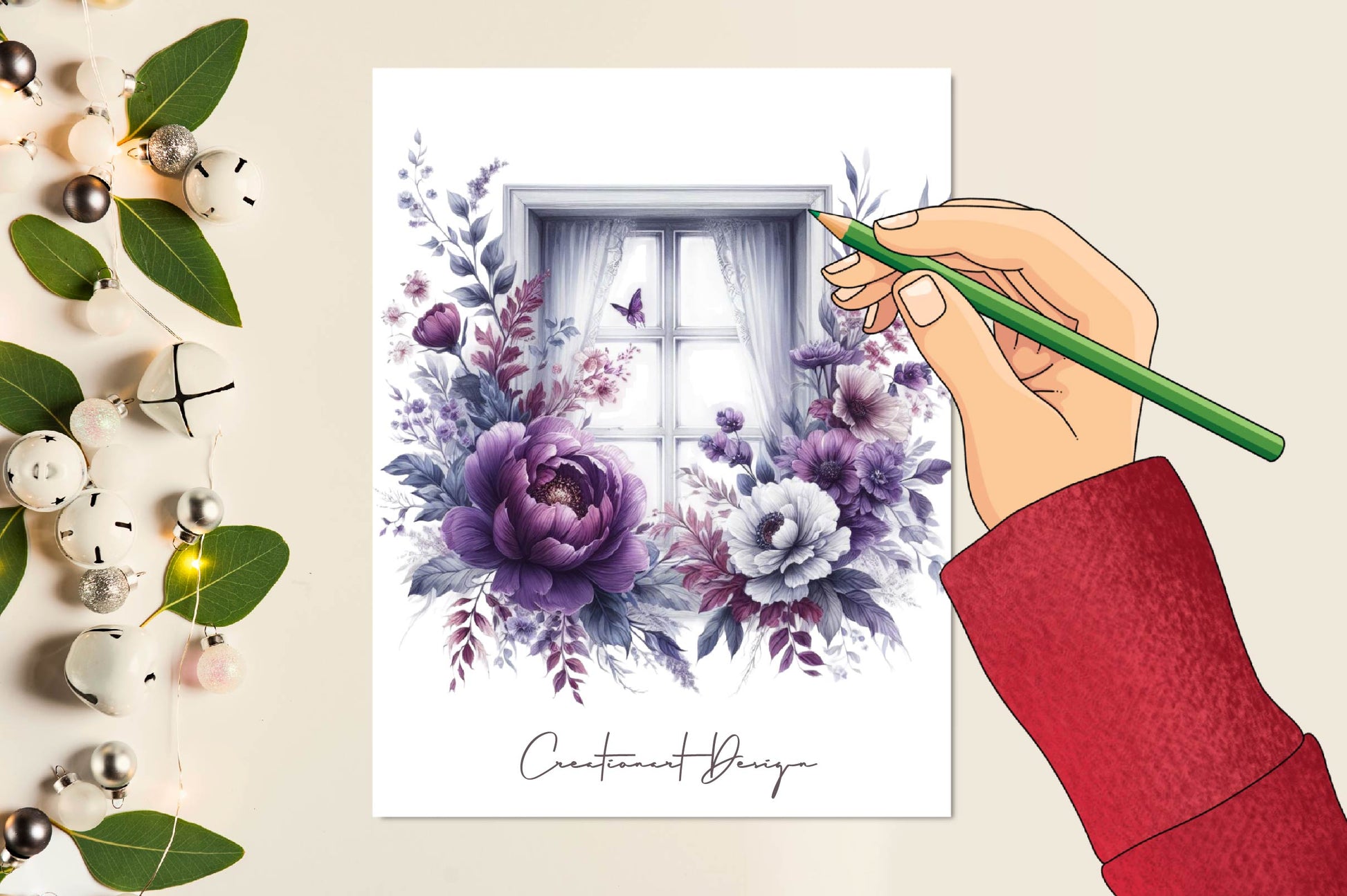 Purple Floral Windows Clipart Bundle - CraftNest - Digital Crafting and Art