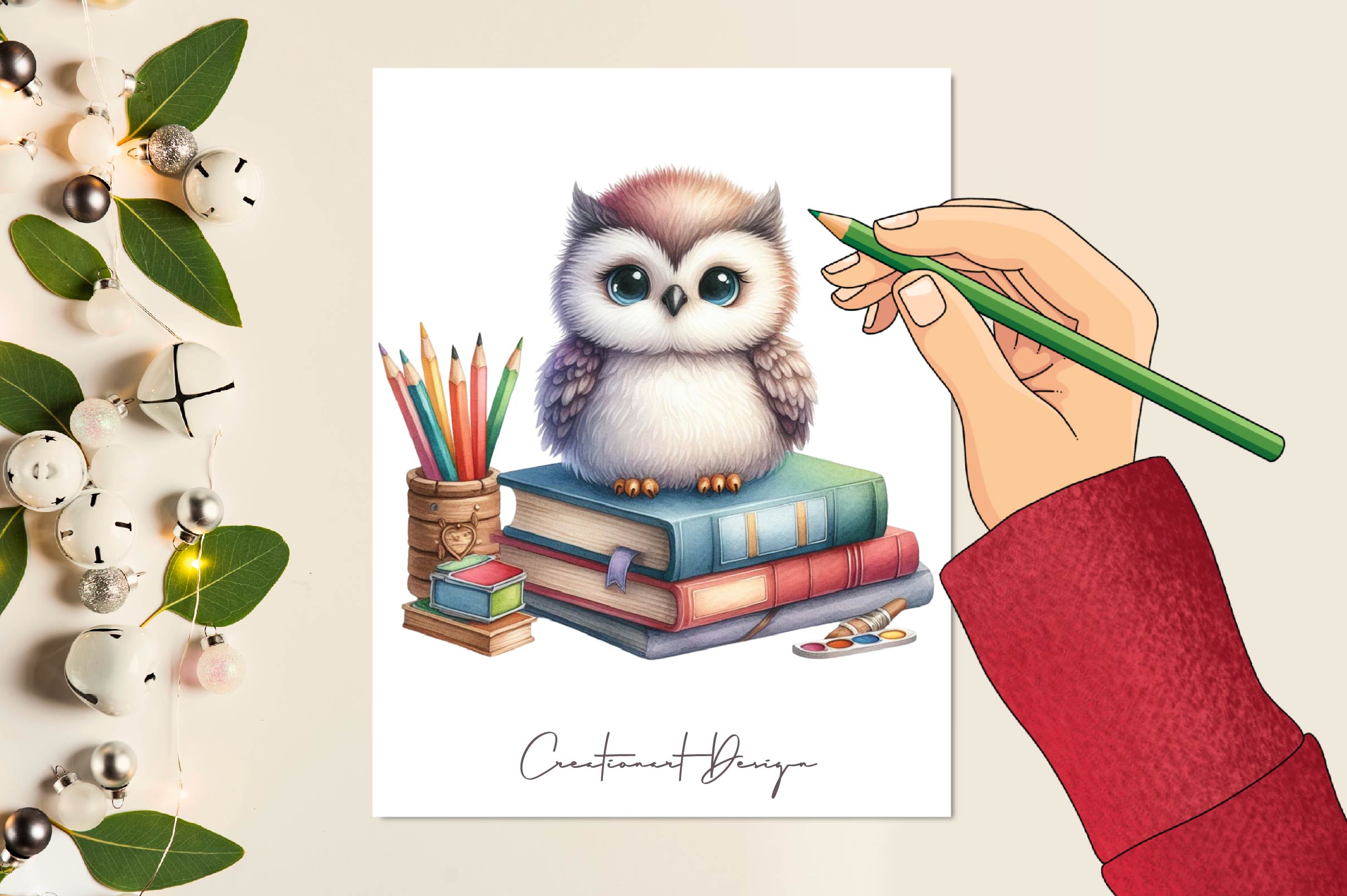 Books & Owl Clipart Bundle - CraftNest - Digital Crafting and Art