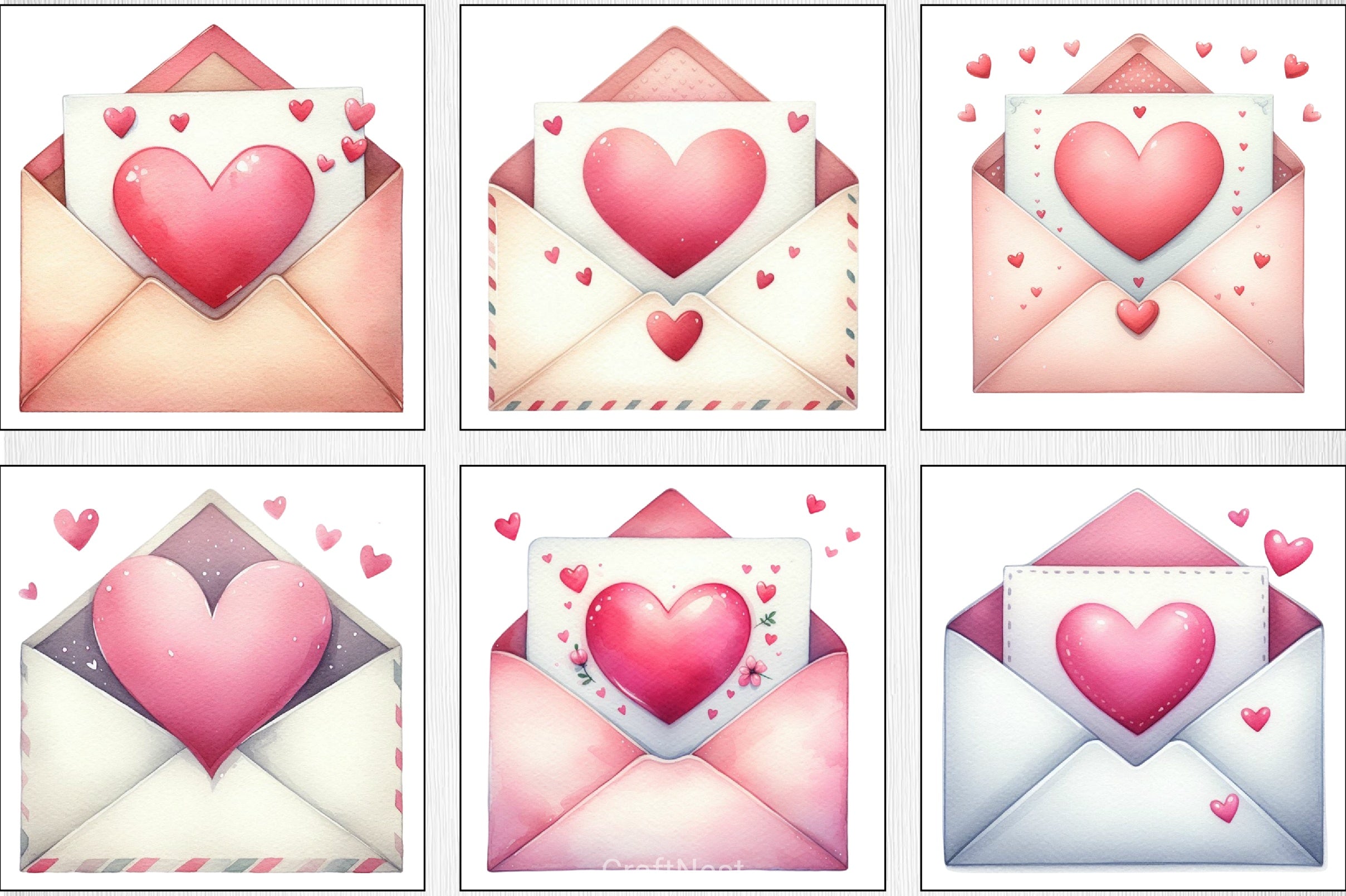 Valentine Envelopes Clipart Bundle - CraftNest - Digital Crafting and Art