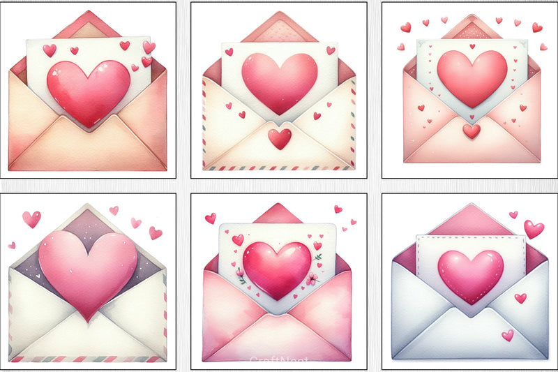Valentine Envelopes Clipart Bundle - CraftNest - Digital Crafting and Art