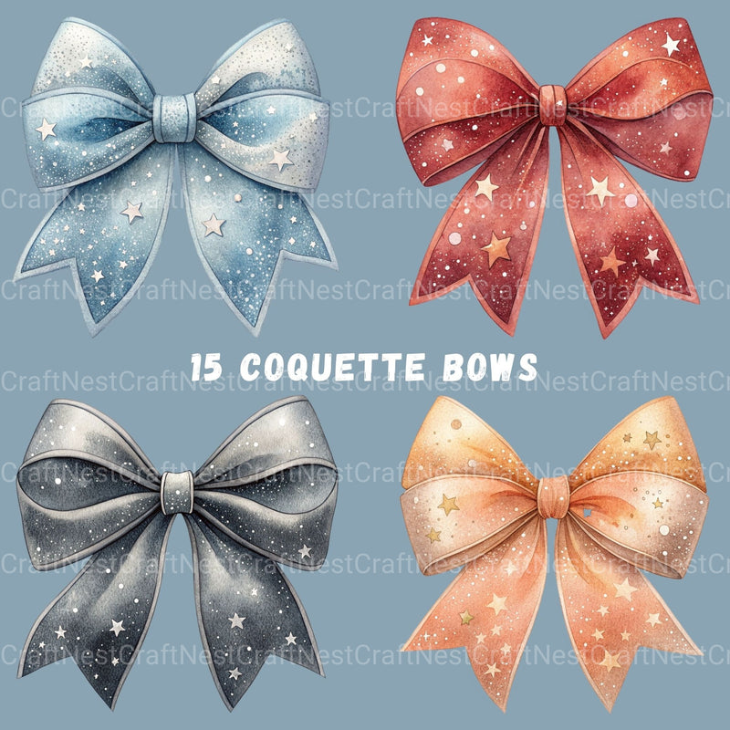 Coquette Bows Clipart Bundle - CraftNest - Digital Crafting and Art