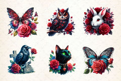 Gothic Animals Clipart Bundle 2 - CraftNest - Digital Crafting and Art