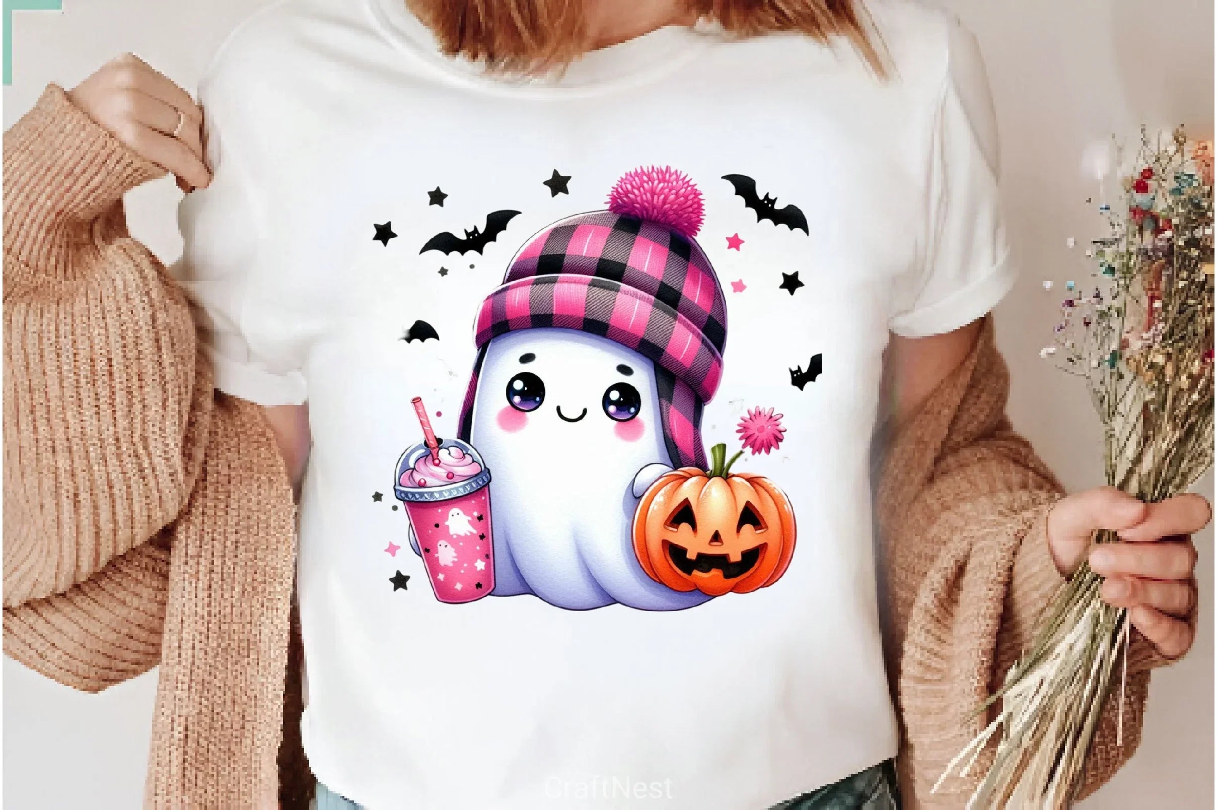 Cute Ghost Cute Halloween Clipart Bundle 7 - CraftNest - Digital Crafting and Art