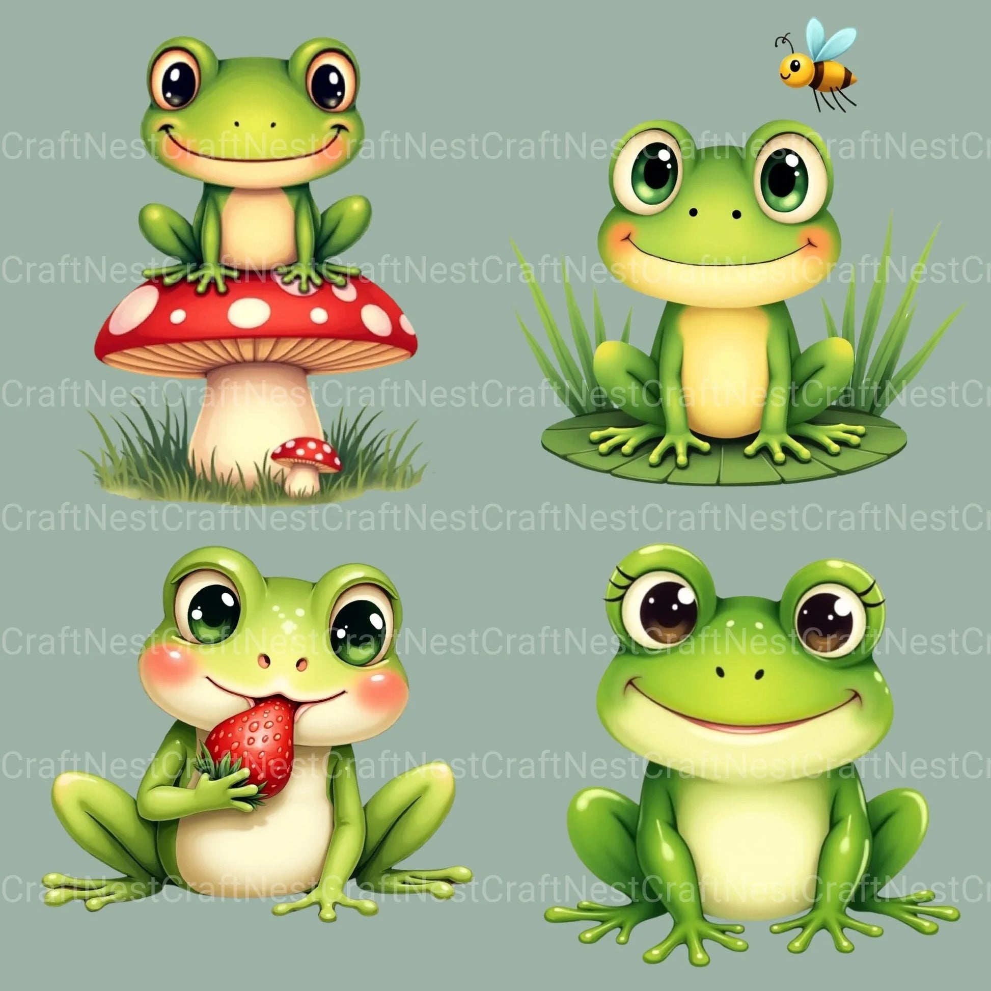 Frogs Updated Clipart Bundle - CraftNest - Digital Crafting and Art